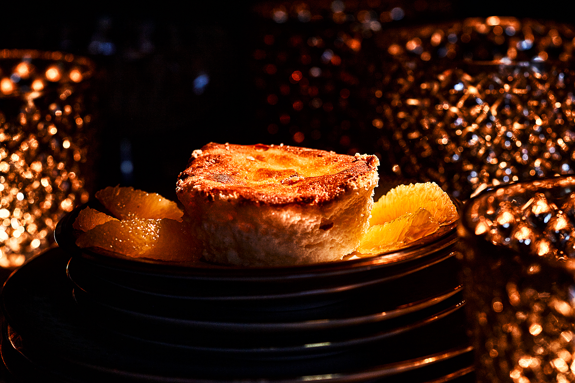 Quarksoufflé mit marinierten Orangenfilets